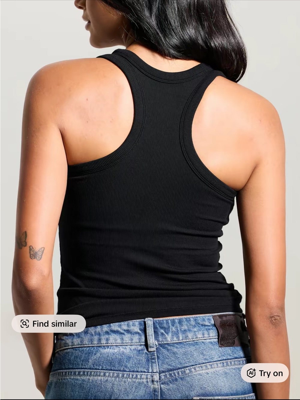 NWT Klassy Ribbed Scoop Neck Racerback Built in Bra Tank Top - Picture 2 of 7